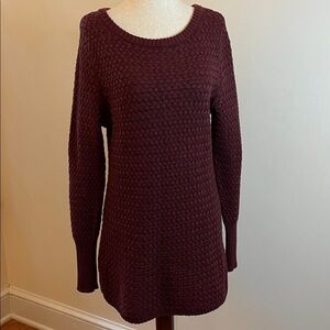 Athleta Burgundy Wool-Blend Tunic Sweater | Size M